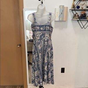 CHAPS Blue Floral Sleeveless Dress
